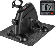 Mini Exercise Bike Pedal Sit Down Under Desk Bike, Pedal Exerciser Non-Slip Mat