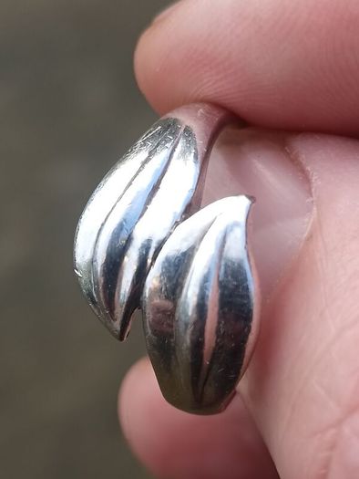 Heavy Double Leaf Sterling Silver Ring