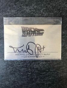 Back to the Future Plaque Signed by Michael J. Fox