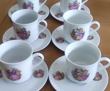 French Porcelain Veritable 6 cups with saucer