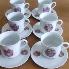 French Porcelain Veritable 6 cups with saucer