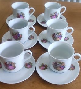 French Porcelain Veritable 6 cups with saucer