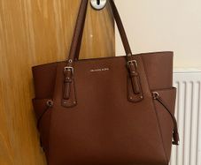 Michael Kors Voyager Tote Bag Brown Saffiano Leather