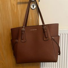 Michael Kors Voyager Tote Bag Brown Saffiano Leather