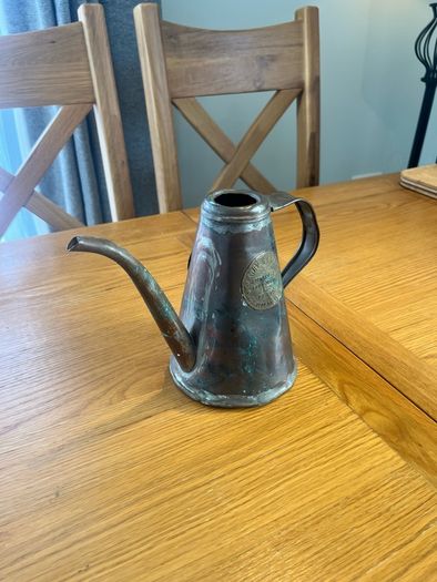 Antique French Copper Oil Jug Stamped