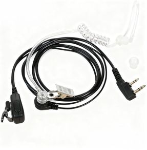 2 Pcs Earpiece Compatible with Baofeng UV-5R UV-82 BF-888S Kenwood RT24 RT27, Earpiece Covert Walkie Talkie 2 Pin Security Headset Surveillance Acoustic Tube Push to Talk PTT Mic Two-Way Radio