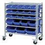 Bin Rack 22 Plastic Bins With Castor Wheels Image 3
