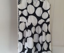Per Una size 12 navy & white polka dot dress with V neck and belt