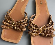 Zara Flat Studded Slider Sandals