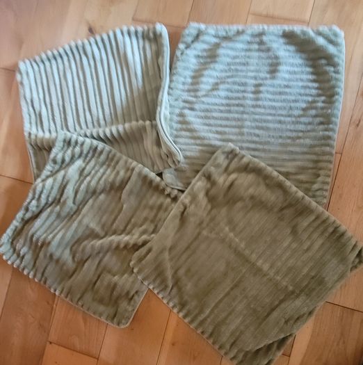 Soft Velour Moss Green Cushion Covers x4