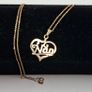 Vintage 9ct yellow gold Nan heart shape pendant necklace Image 6
