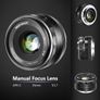 09732 35mm F/1.7 Large Aperture HD MC Manual Prime Fixed Lens APS-C for Canon EF-M Mount Image 3