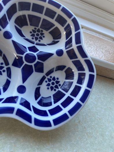 Sargadelos Fine Porcelain 3 section SauceDish