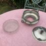 Pewter sugar bowl with glass insert Image 2