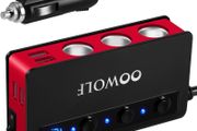 Quick Charge 3.0 Car Adapter, 180W Cigarette Lighter Adapter 12V/24V Cigarette Lighter Splitter 4USB Ports 3-Socket Car Splitter 6.6A LED Voltmeter Car Charger