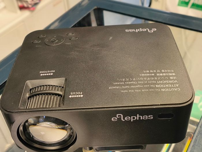 ELEPHAS LED Projector Multimedia LED Mini Video Projector for Home Theater Support 1080P PC Laptop PS4 Phones Xbox and TV Box etc, Black/ Used
