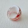 Lucite White Red Gold Statement Ring Image 4