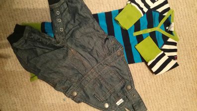 Polarn o pyret POP dungarees and sleepsuit 56cm 0-3 months