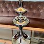 Retro Modern Polished Nickel Chrome Tall Table with Fabric Shade Image 6