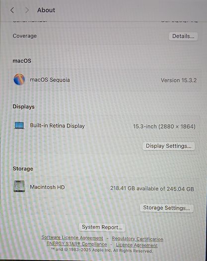 MacBook Air 15,/ M3 2024 (8-CPU 10-GPU)/16GB Ram/256GB SSD Battery health 100%