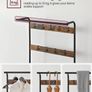 Coat Rack, Coat Stand with Shoe Storage Bench, 4-in-1 Design, with 9 Removable Hooks, a Clothes Rail, for Hallway, Entrance, 33.7 x 77 x 183 cm, Industrial, Rustic Brown and Black (FREE POSTAGE) Image 4