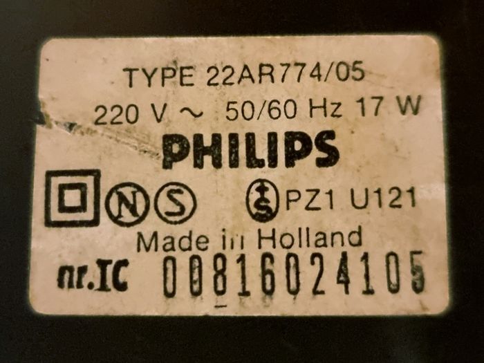 From 1977 Philips Stereo Traveler 774 / 22AR774, working good. Made in Holland.