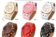 Readeel Luxury Women Watches, PU Leather strap, Beige and Coffee
