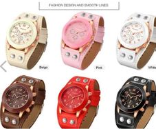 Readeel Luxury Women Watches, PU Leather strap, Beige and Coffee