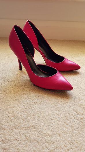 Bright pink high heels (aldo)