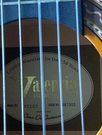valencia acoustic 3/4 guitar