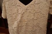 Lace V-Neck Top/Size:10 UK