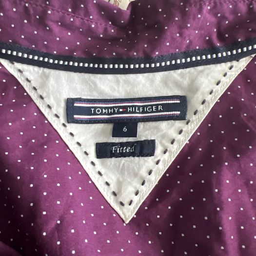 Tommy Hilfiger ladies purple polka dot shirt. Size 10