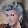 Original David Bowie portrait painting with cat Image 3