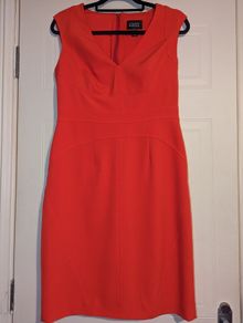 gorgeous Coral Sheath midi dress from Adrianna Papell