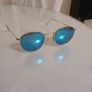 Ray Ban P  .. Round Flash Lenses ...Matte Gold Frame ... Blue Mirror  Lenses ... no box ... perfect condition ... REDUCED Image 4