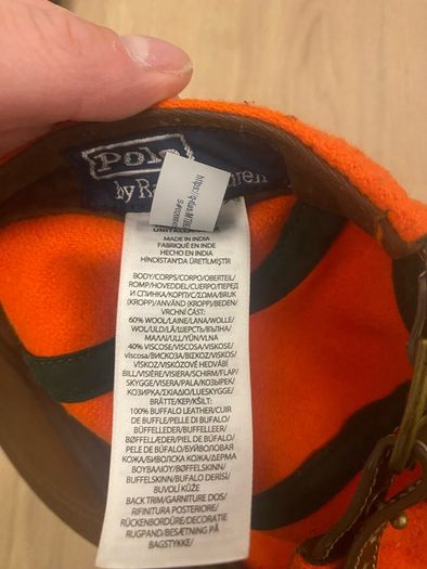 Leather-Bill Wool-Blend Cap Polo Ralph Lauren Orange