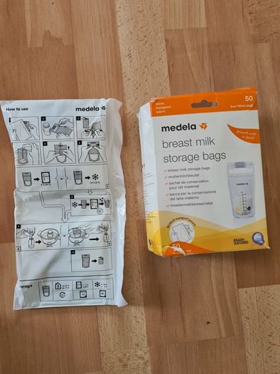 Breast feeding bundle Medela Harmony Manual breast pump, store and feed set, milk storage bags