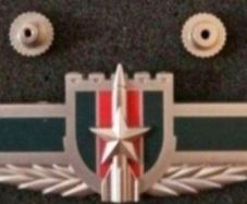 China ,  peoples liberation army artillery badge.