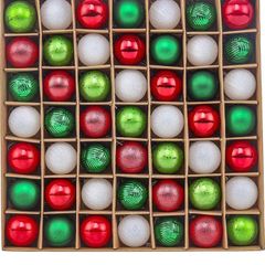 3cm Shatterproof Christmas Baubles, Country Red Green and White Christmas Ball Ornaments for Christmas Tree Decoration MULTIPLE COLOURS AVAILABLE, SEE PHOTOS (FREE POSTAGE)