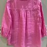 Qui womens designer brand hot pink linen blouse with three quarter length sleeves BRAND NEW WITH TAGS Image 5