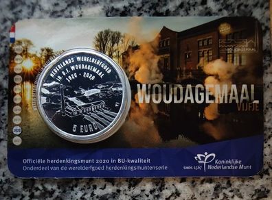 Netherlands 5 Euro Base Metals (Silver Plated) Brilliant Uncirculated Coin 2020 - Woudagemaal
