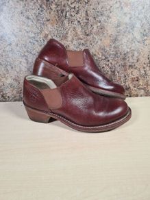 womens DR MARTENS low heel clog boots chelsea brown leather Size UK 4 EU 37 (AT2)