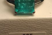 Natural Princess cut Emeraldine Quartz Dress Ring