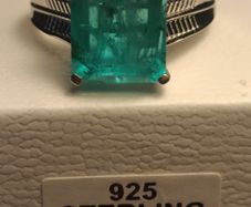 Natural Princess cut Emeraldine Quartz Dress Ring