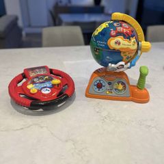 VTech Light and Flight Discovery Globe and Kids Steering wheel.