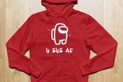 You Sus Af Hoodie,Among Us Hoodie,Gamer Hoodie,Video Game Hoodie,Among Us Pullover,Among Us Sweatshirt,Gift For Gamers,Mens Hoodie