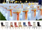 Universal 100pcs Chair Covers White Arched Front Slip Spandex Lycra Wedding Part