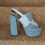 Denim style platform sandals, size 40 Image 3