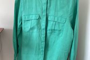 Green linen blouse Size 12 EU 40