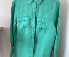 Green linen blouse Size 12 EU 40